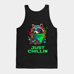 Just Chillin Raccoon Tank Top